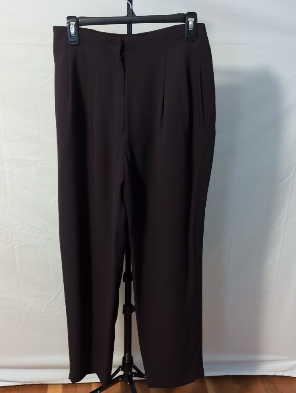 Halston Lifestyle Chocolate Brown Double-Breasted Pantsuit Size 8 - Picture 5 of 6